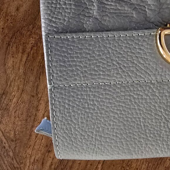 Italian Blue Genuine Leather Borse in Pelle Purse w/Magnetic Closure - Picture 13 of 14